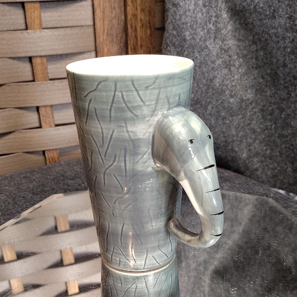 Cost Plus World Market Gray Elephant Mug